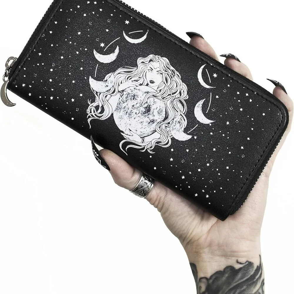 Selene Wallet Faux Leather Moon Phase Goddess Witchcraft Purse Women